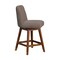 Armen Living Amalie Swivel Counter Stool in Brown Oak Wood Finish with Taupe Boucle Fabric 840254332034 - alternate 9